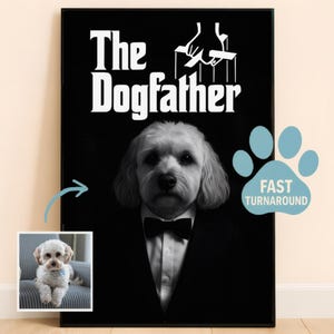 The Dogfather Custom Pet Portrait: Mafia Tuxedo Art (Digital File)