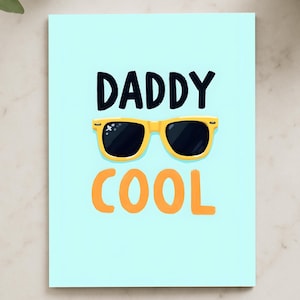 Cartão de aniversário do papai - Cartão "Papai Legal" com óculos de sol, Cartão de feliz aniversário do papai para filho ou filha, Presente de aniversário estiloso para o pai