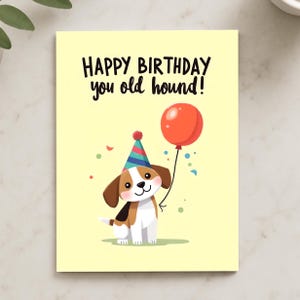 Cartão de aniversário para Beagle - Cartão engraçado "Feliz aniversário, seu velho cão de caça" para Beagle, Cartão de aniversário divertido para quem ama Beagle, Presente para quem ama cachorros