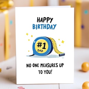 Carte d'anniversaire papa - Ruban à mesurer « Personne ne mesure jusqu'à vous », carte d'anniversaire papa de fils ou fille, cadeau d'anniversaire père