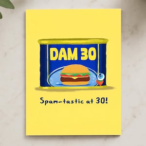 Lustige Geburtstagskarte für Sie oder Ihn mit Retro Dosen-Design - DAM 30, Sohn, Freund, Tochter