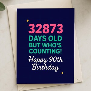 Carte d'anniversaire amusante pour les 90 ans - Carte de plaisanterie de 90 ans pour maman, papa ou grand-parent