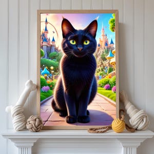Custom Cartoon Cat Pet Portrait - Personalized Funny Feline Art, Cute Animated Cat Illustration