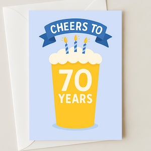 Funny 70th Birthday Card for Men: Beer Lover Milestone