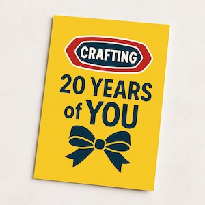 20 ans de vous à fabriquer soi-même - Carte d'anniversaire 20 ans amusante | Jeu de mots culinaire d'inspiration Kraft | Jolie carte jalon pour lui | Carte de bâillon nostalgique
