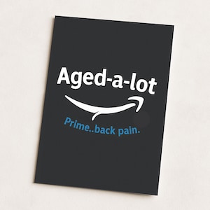 Carte d'anniversaire amusante – « Beaucoup d'âge : Maux de dos intenses » | Parodie inspirée d'Amazon | Carte de bâillon hilarante pour lui | Un humour décalé