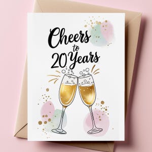 Carte 20e anniversaire - Bravo à 20 ans - Élégante carte de voeux pour les couples, célébration spéciale de l'amour
