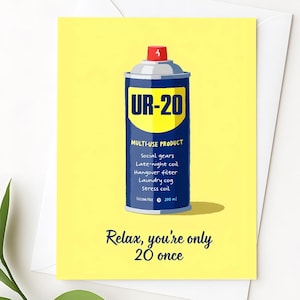 Carte d'anniversaire amusante pour 20 ans - Parfaite pour les jeunes de 20 ans bien huilés - Cadeau hilarant