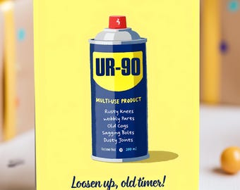 Funny 90th Birthday Card: Well-Oiled Milestone Gift