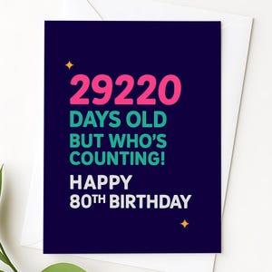 80e verjaardagskaart - grappige 80e verjaardagskaart voor moeder of zus