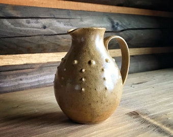 Handmade Creamer CINNAMON, wheel thrown, 200ml, stoneware, ceramic creamer, ceramic milk jug, ashglaze, brown, high fire, handmade milk jug