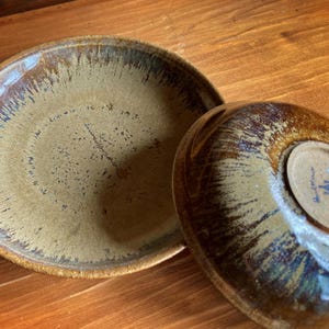 Handmade Bowl Set BLACK PEARL, 2 pieces, wheel thrown, ceramic bowl, handmade, ash glaze, high fire, textured