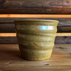 Handmade Flowerpot CINNAMON, wheel thrown vase, ceramic planter, plant pot, stoneware, ashglaze, brown, high fire, spotted clay