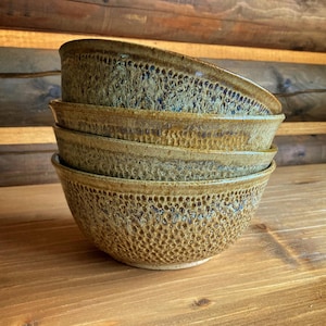 Handmade Bowl BLACK PEARL, wheel thrown, ceramic bowl, handmade, ash glaze, high fire, textured