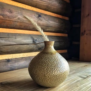 Handmade Vase BLACK PEARL, wheel thrown, ceramic vase, stoneware, ashglaze, grey, brown, beige, pottery, tall vase