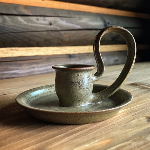 Ceramic Candle Holder With Handle Etsy