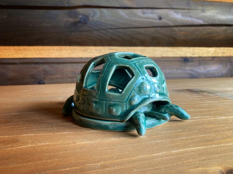 Handmade Lighttortoise, Wheel Thrown, Ceramic Luminary, Turtle ...