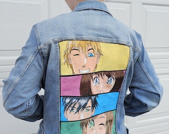 Hand Painted Animé Denim Jacket.