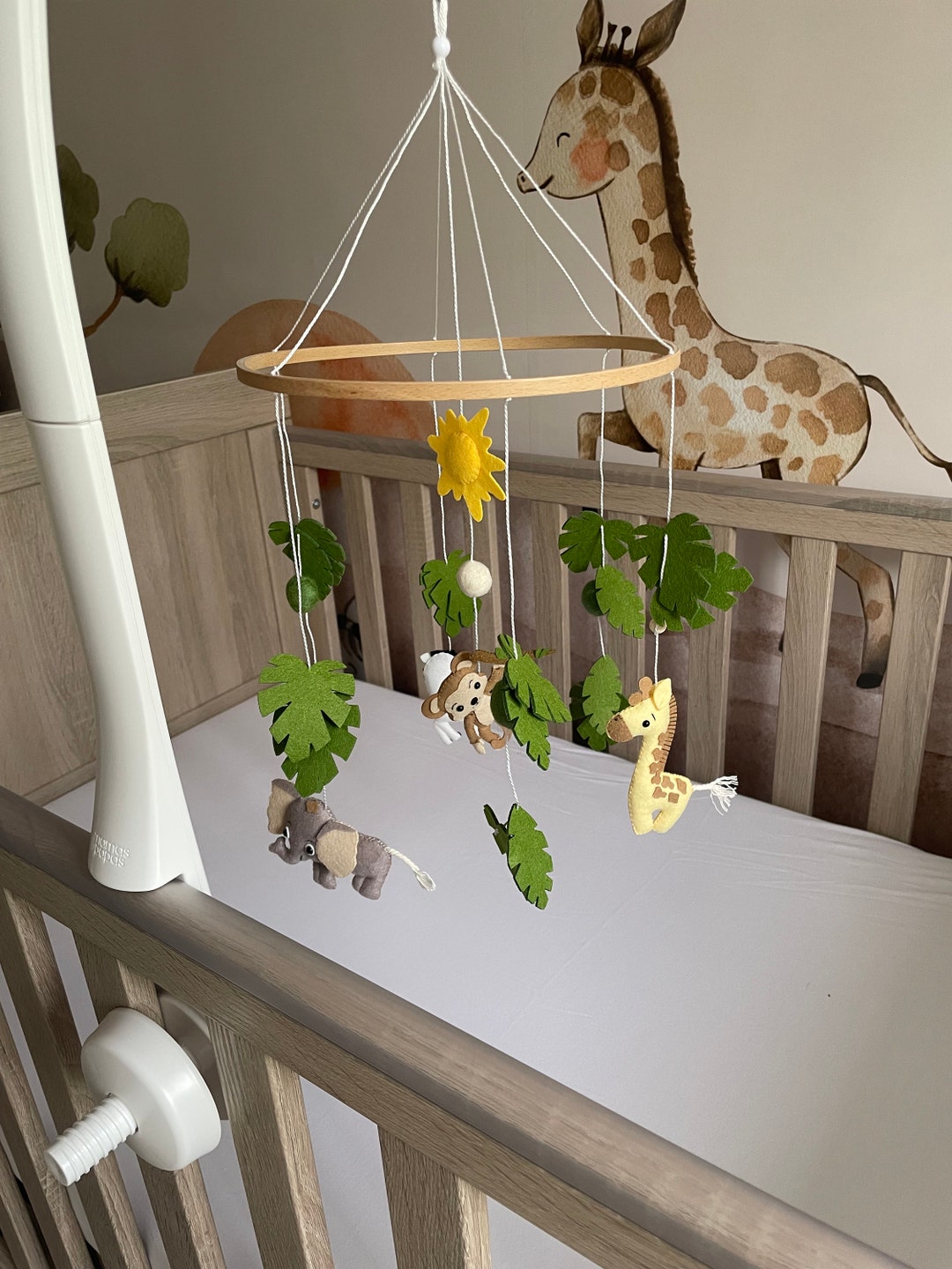 Animal Nursery Mobile, Jungle Cot Mobile, Nursery Decor, Animal Themed