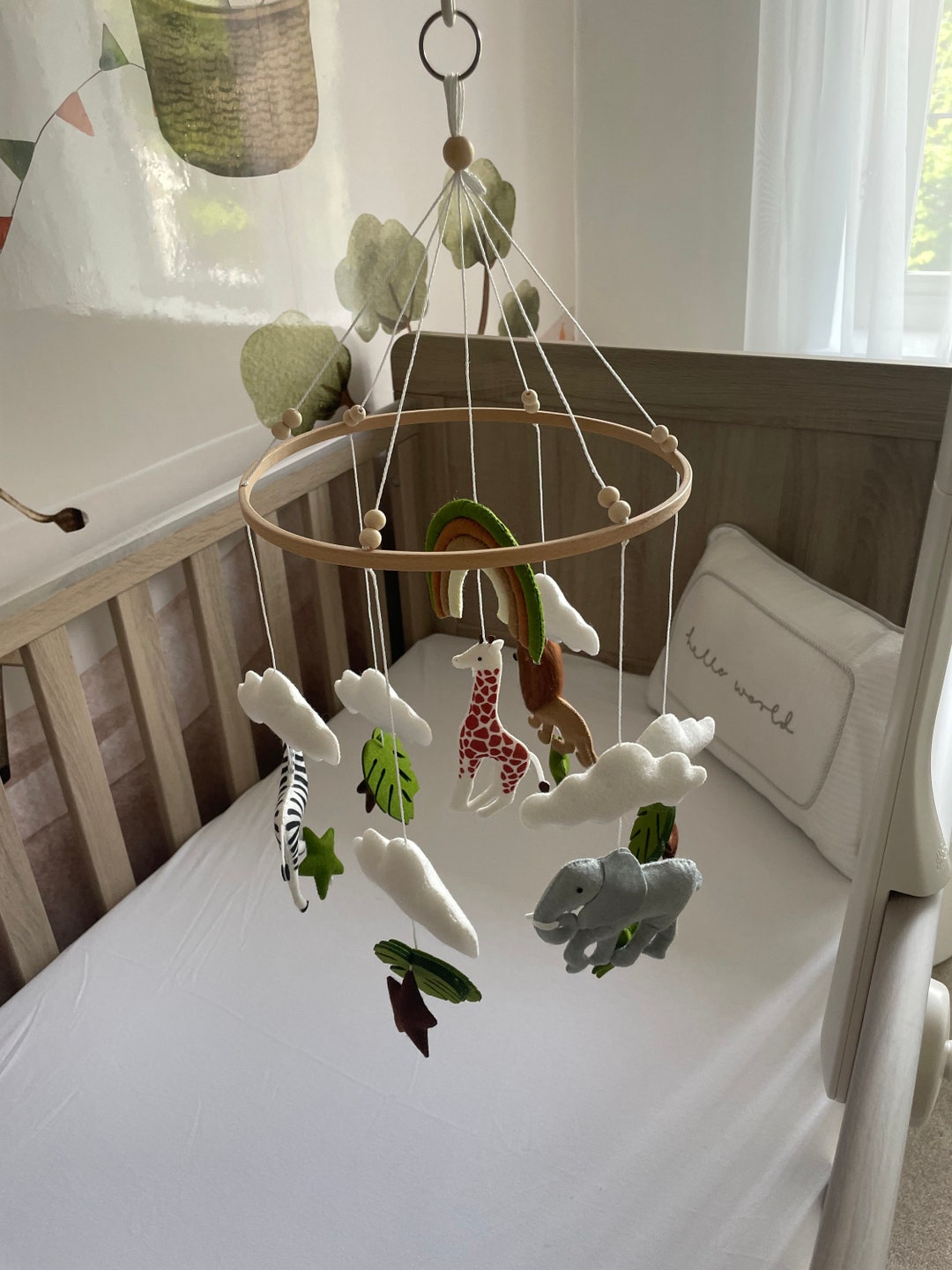 Safari Nursery Mobile Animal Cot Mobile Nursery Decor Etsy