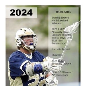 Lacrosse - Sports Recruit Profile  | Sports Trading Cards | Powerpoint Template | Editable | College Recruiting