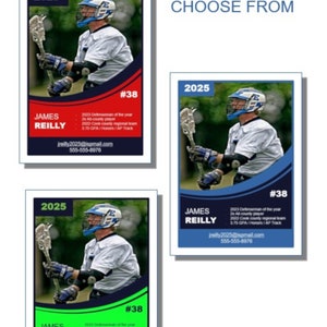Lacrosse - Sports Recruit Profile  | Athlete Profile | Sports Trading Card | Focus | Powerpoint Template | Editable | College Recruiting
