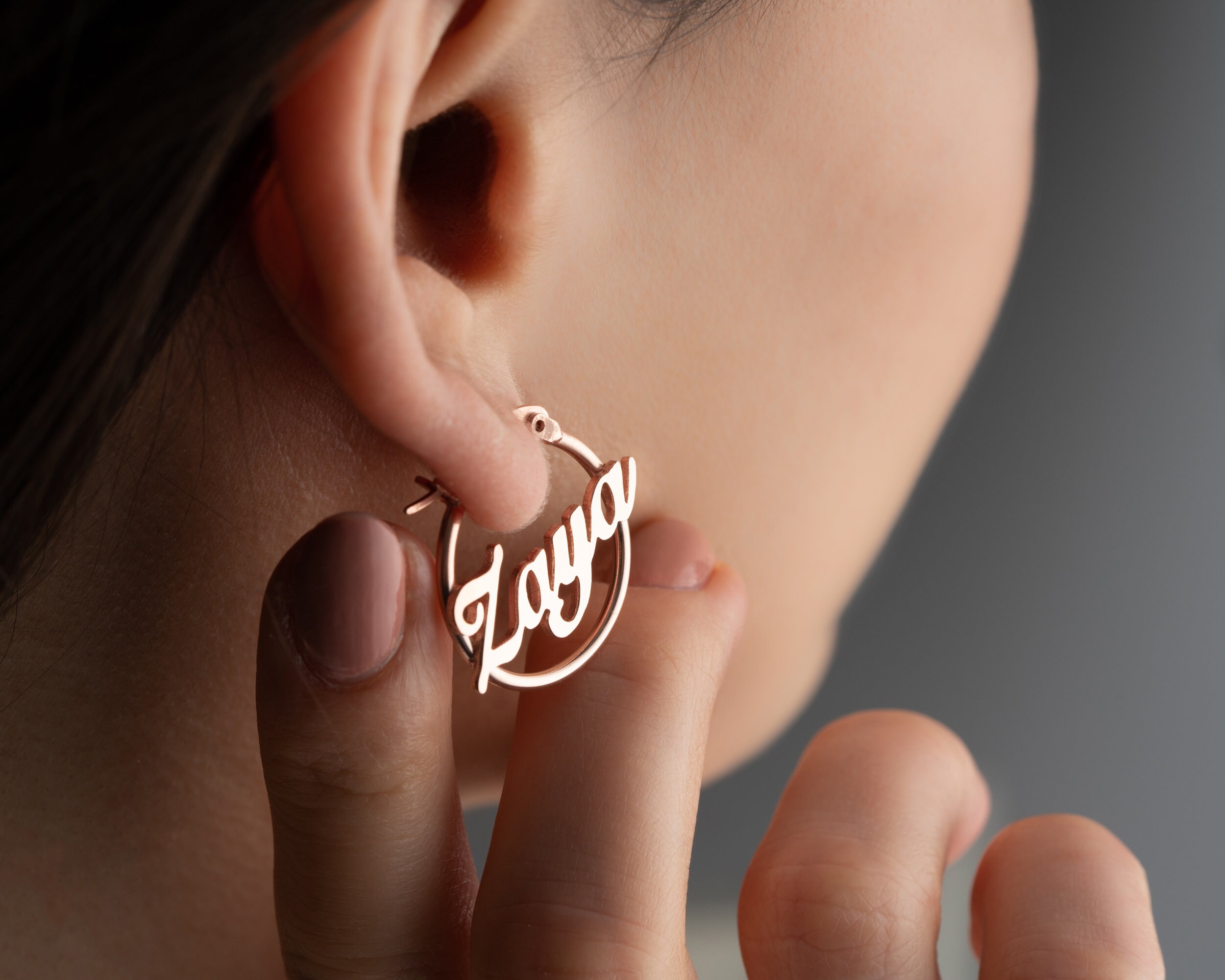 Name earrings 14k gold best sale