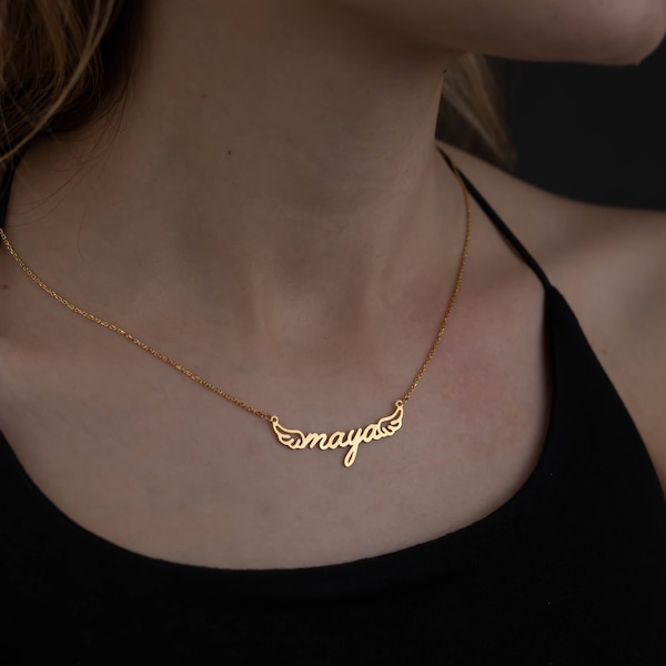 14K Solid Gold Name Necklace, Personalized Name Necklace, Birthday Gift, Necklace for woman, gift for mom, Mothers Day Gifts For Her