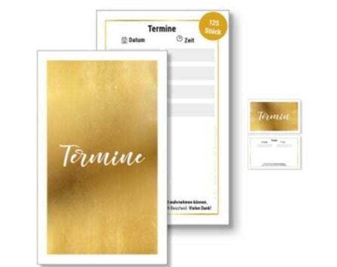 Frank Paperman | 125 or 200 appointment cards gold | 4 appointments | gold foil embossing | portrait format | business card format