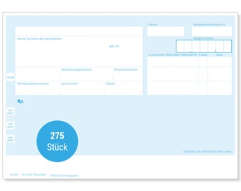 Frank Paperman | Private prescriptions blue doctors | 275 sheets | unblocked prescription pad | in DIN-A6 format | medical certificate
