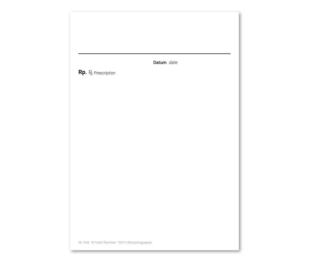 thumbnail image 2 of Frank Paperman® Doctor’s Prescription Pad – A6, 100 Sheets, Blue – 2 Or 6 Pads Available 2 of 5