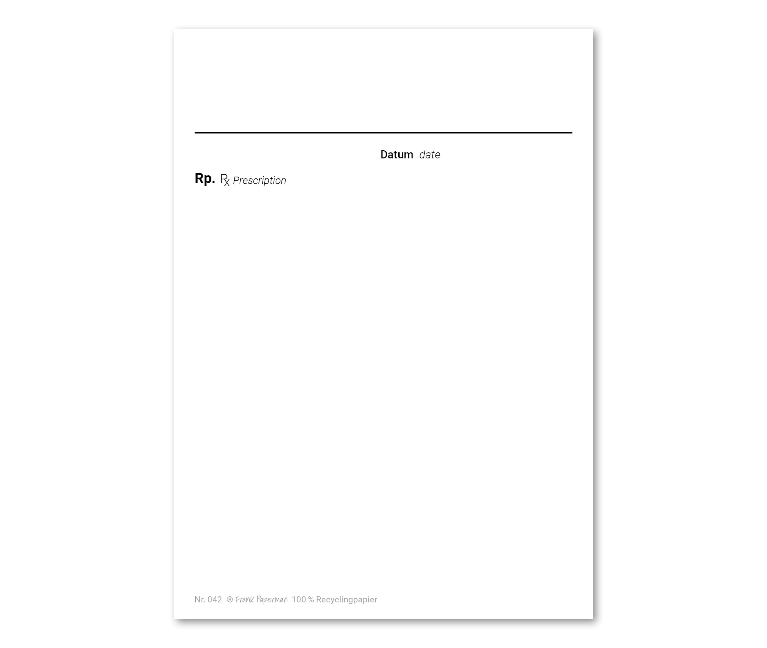 Frank Paperman | prescription pad for private prescriptions blank | 150 or 300 sheets | pads of 50 sheets | private prescriptions blue