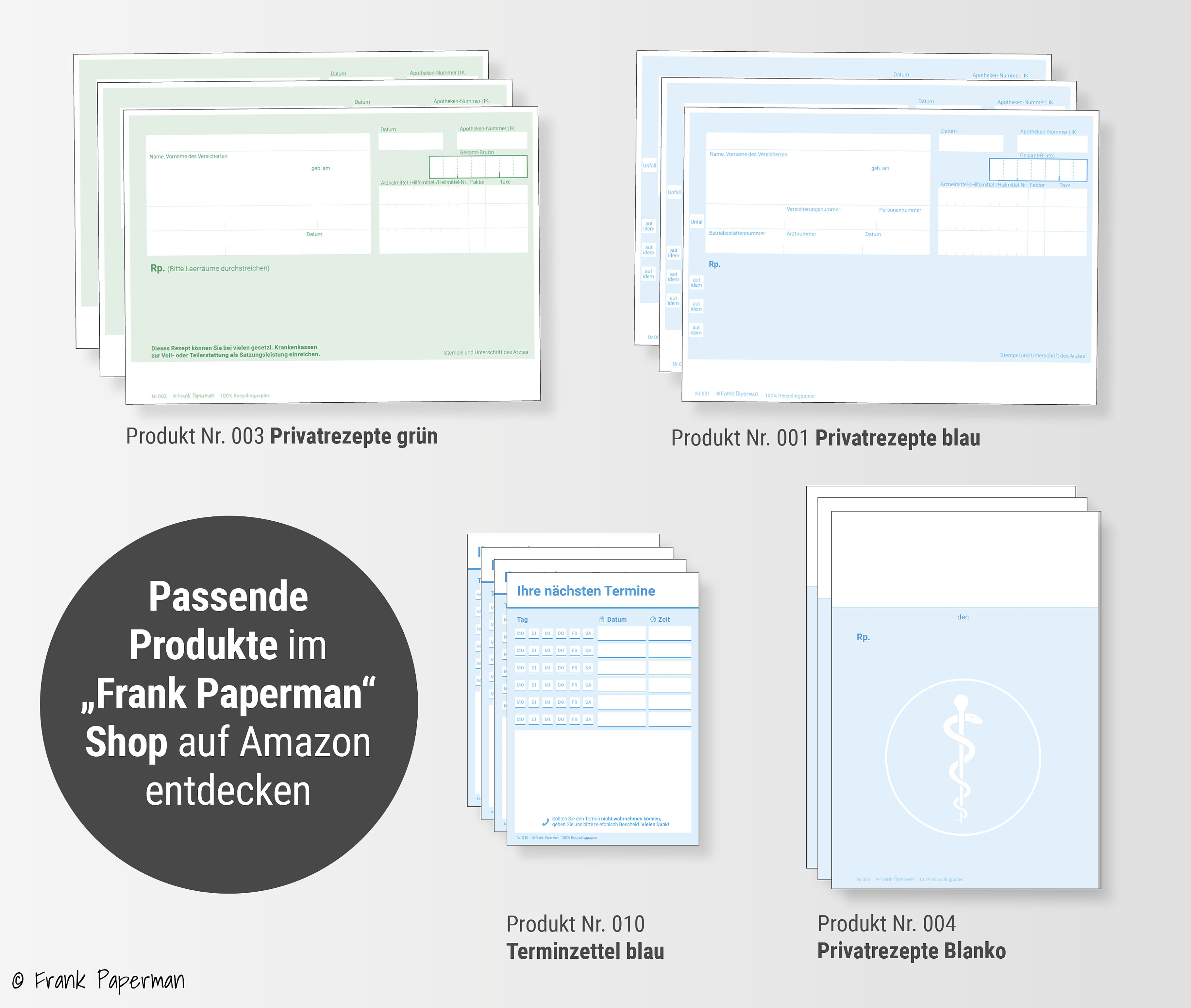 Frank Paperman | Prescription Pad for Private Prescriptions Blank | 150 ...