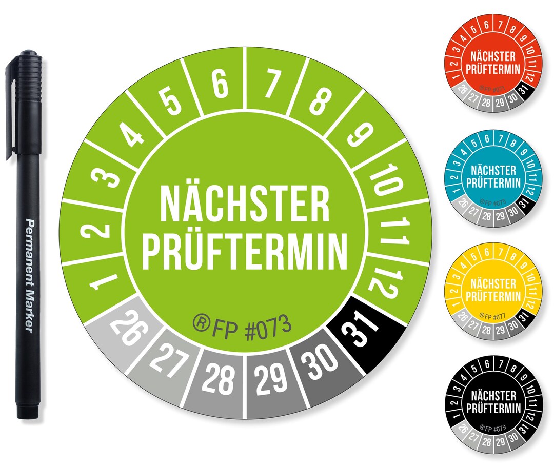 Next Inspection Date: Green Inspection Stickers 20/30 Mm 2026–2031 ...