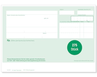 Frank Paperman | prescription pad private prescription green | 275 sheets | unblocked prescription pad | DIN-A6 format | doctor accessories