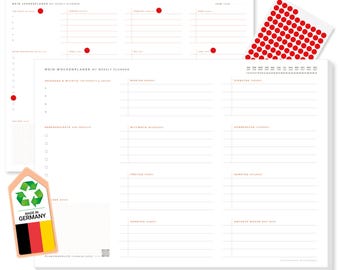 Frank Paperman® Bilingual Weekly Planner Block A4, Yearly Planner & Weekly Overview with QR Planning Aid – Planner for Study Office Home Office