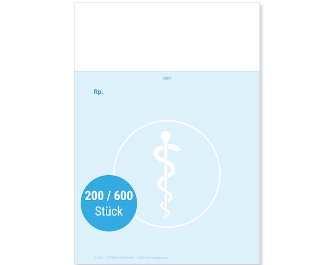 Frank Paperman | prescription pad for private prescriptions blank | 200 or 600 sheets | pads of 100 sheets | private prescriptions blue
