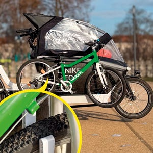 Frank Bike Holder M 2.0 kinderfietsbevestiging bakfiets transporthaak voor Urban Arrow, Cube Cargobike bevestiging bakfiets loopfiets in grijs
