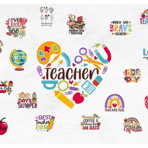 Teacher SVG Bundle, Teacher SVG, School SVG, Teach Svg, Back to School svg, Teacher Gift svg, Teacher Shirt svg