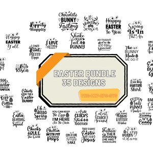 Happy Easter SVG Bundle, Easter SVG, Easter quotes, Easter Bunny svg, Easter Egg svg, Easter png, Spring svg, Cut Files for Cricut