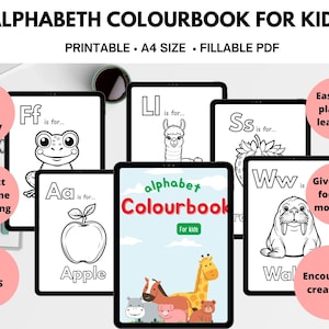 ABC coloring book- |Alphabet Learning Printable, Preschool Coloring Book,|Homeschool Preschool Printables, | toddler colouring book