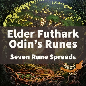 Runas do Élder Futhark Odin / Leitura de Tarô de Runas WYRD / 7 Cartas Spreads / TIWAZ Spread - Runic V Spread