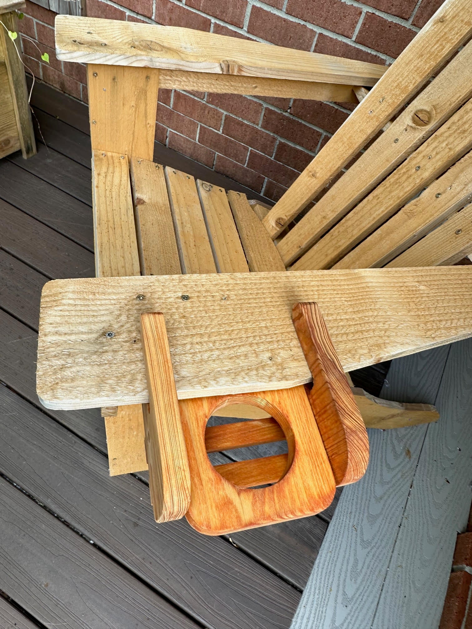 Wooden Adirondack Glass/Cup Holder
