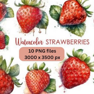 Watercolor Strawberry PNG Clipart, Dessert Clipart, Strawberry Cake, Strawberry Cake, Watercolor Fruit PNG, Fruit PNG, Cute Strawberry