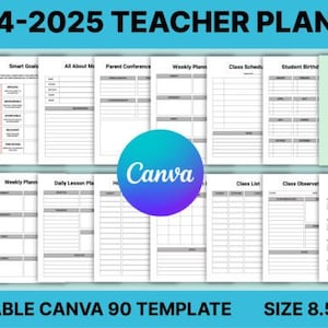 Editable 2024-2025 Teacher Planner, 90 Pages, Back To School, School Planning, Digital Teacher Planner, Teacher Planner Printable, 2024