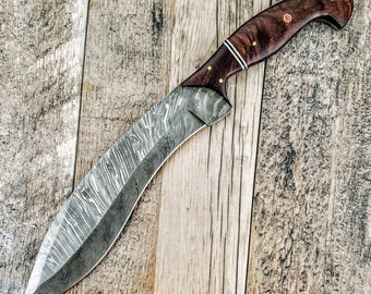 Handforgeded Indian (Kukri) with leather sheath