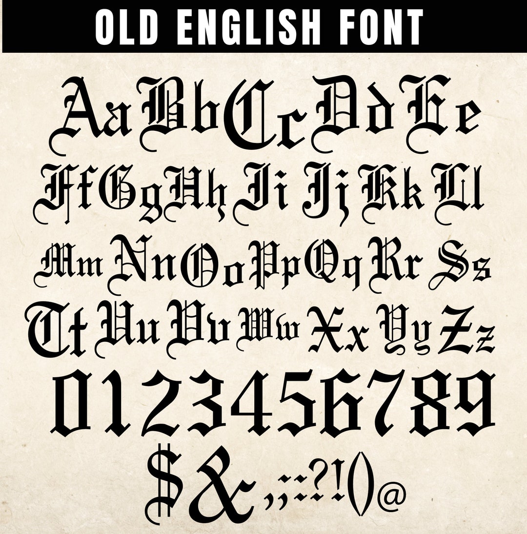 Old English Font SVG and Alphabet for Cricut Medieval, King, Gothic ...