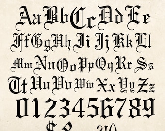 Old English Font SVG and Alphabet for Cricut | Medieval, King, Gothic Style | Instant Digital Download, svg, png, dxf, eps, pdf