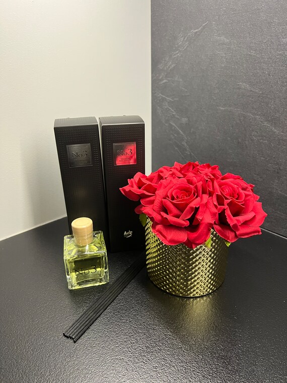 Raumduft • Pfingstrosen Duft • REED DIFFUSOR Flasche mit Stäbchen