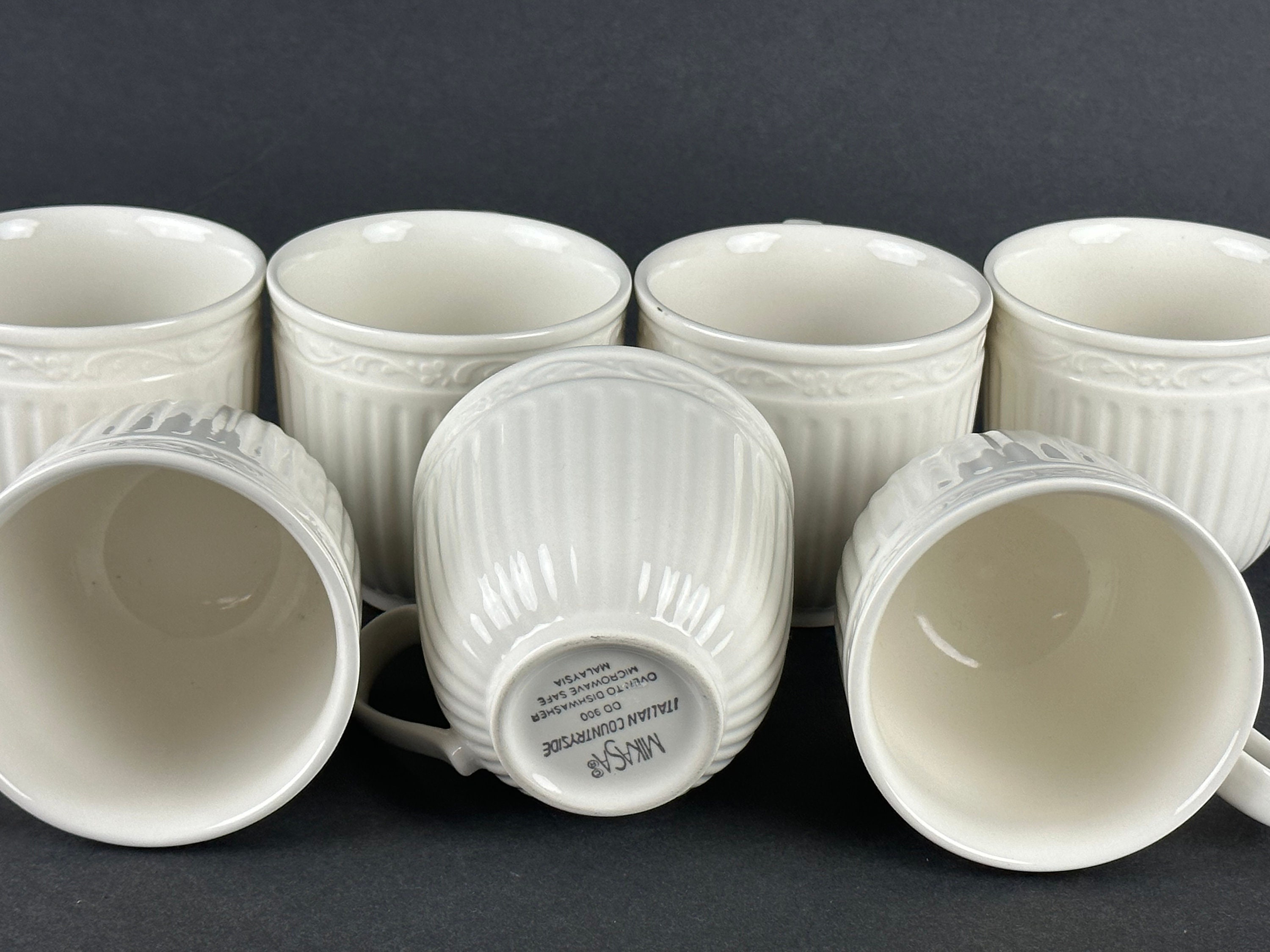 Mikasa Italian Countryside White Flat Cup & Saucer Set DD900 Style ...